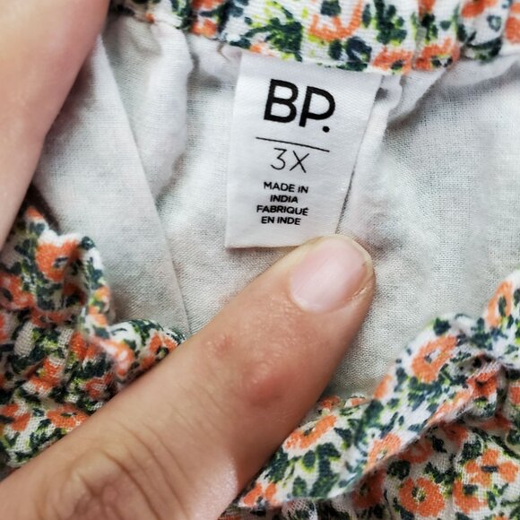 BP Dress Women 3X Multicolor Floral Print Short Sleeve Smocked A-Line Lightweigh - Picture 2 of 9